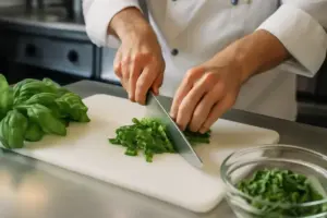 Tagliare il basilico senza ossidarlo: il metodo usato nelle cucine professionali italiane