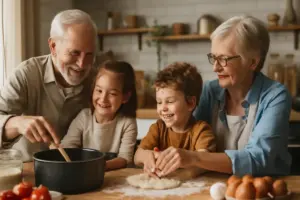 Nonni e nipoti in cucina: il rituale che rafforza i legami e regala ricordi da custodire