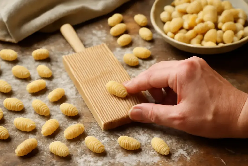Gnocchetti sardi fatti in casa: lo strumento tradizionale per la rigatura perfetta
