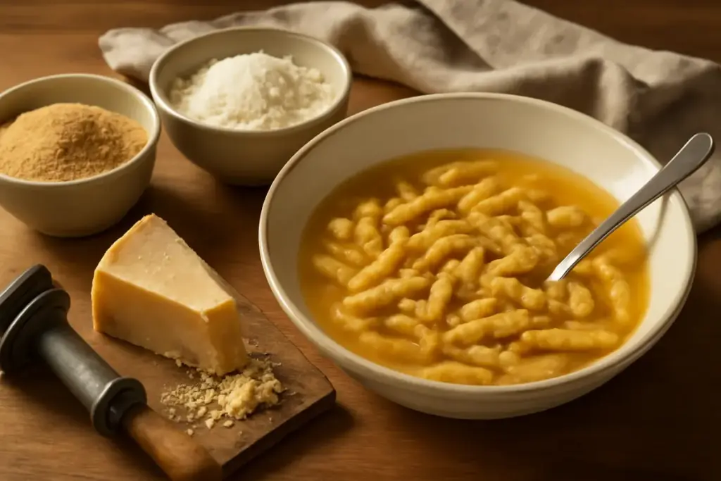 Ricetta autentica dei passatelli in brodo: la proporzione fra pangrattato e parmigiano decisiva