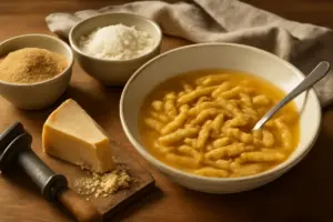Ricetta autentica dei passatelli in brodo: la proporzione fra pangrattato e parmigiano decisiva