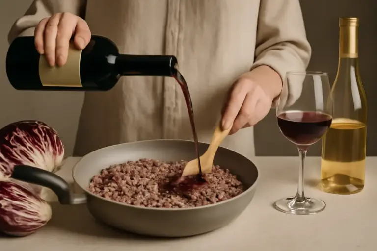 Stai usando il vino giusto per sfumare il risotto al radicchio? L’errore che altera il gusto