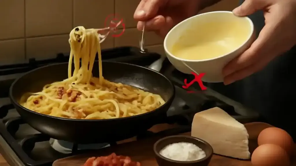 Carbonara troppo liquida o strapazzata: perché il controllo del calore conta più della velocità